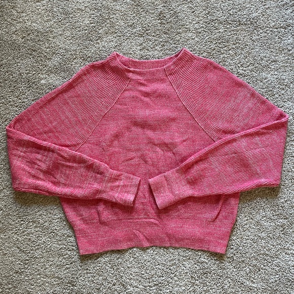 Free People Women’s Too Good Pink Pullover Knit Sweater Barbiecore Size L - Picture 3 of 11